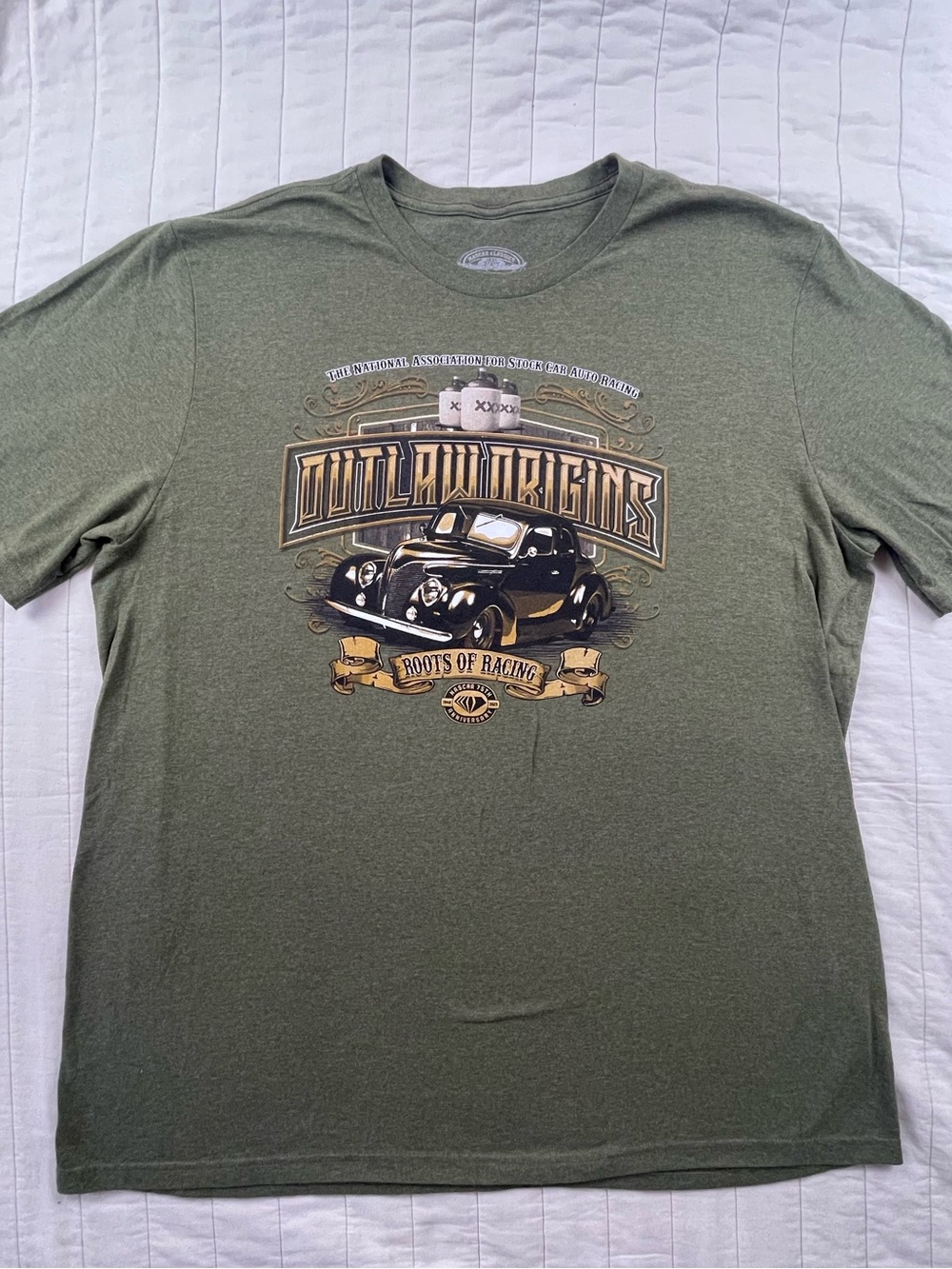 NASCAR Outlaw Origins Roots of Racing green T-shirt Size XXL